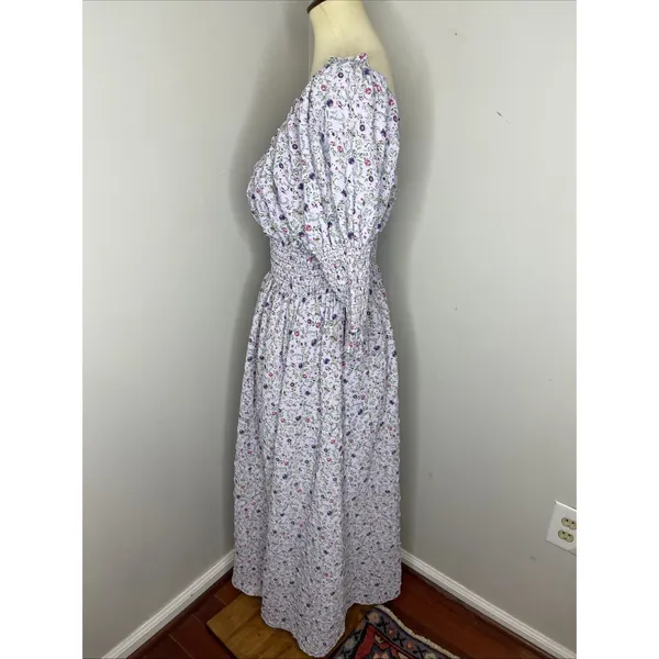 Tuckernuck Hyacinth House Lilac Ruched Neck Cali Midi Dress Small S‎ - Image 4