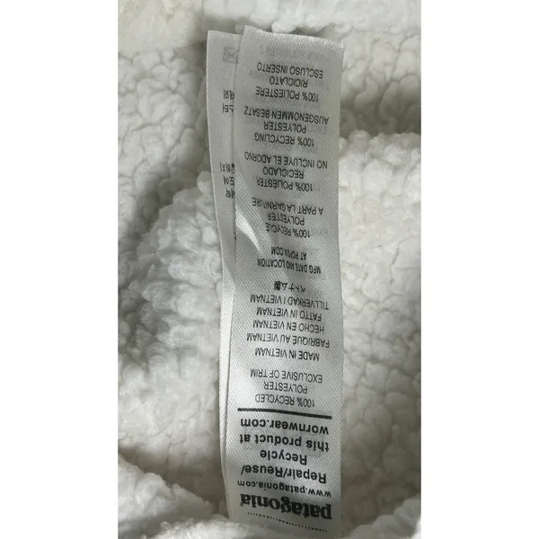 Patagonia Los Gatos 1/4 Zip Fleece‎ Pullover Medium Birch White Sherpa Jacket - Image 5