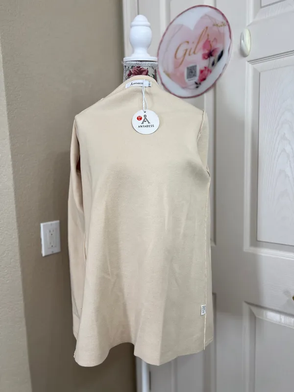 Anrabess cream button front Cardigan size L Tan Size L - Image 5
