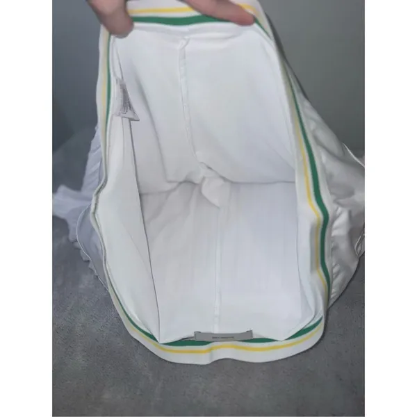 Women’s Stella McCartney Adidas Tiered Tennis Skort White 44 Green Yellow - Image 9