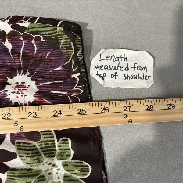 Signature Larry Levine Top Size Large Pleated Artsy Floral Whimsigoth Romantic - Image 9