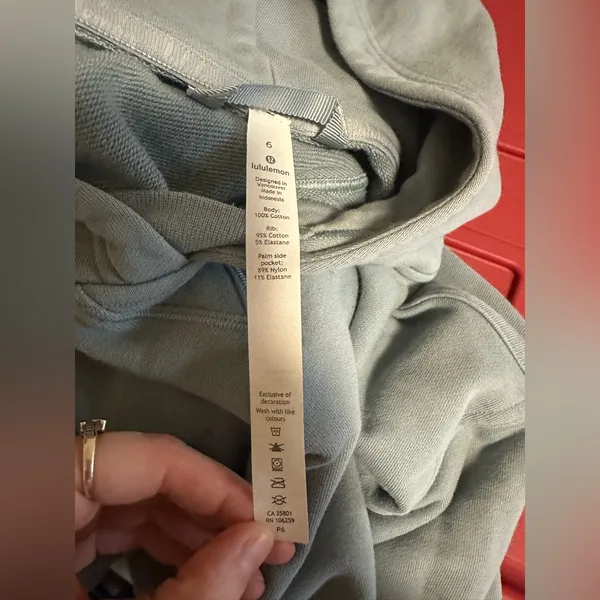 Lululemon All Yours Hoodie *Terry Blue Cast W3DAMS Cotton Terry size 6 - Image 6