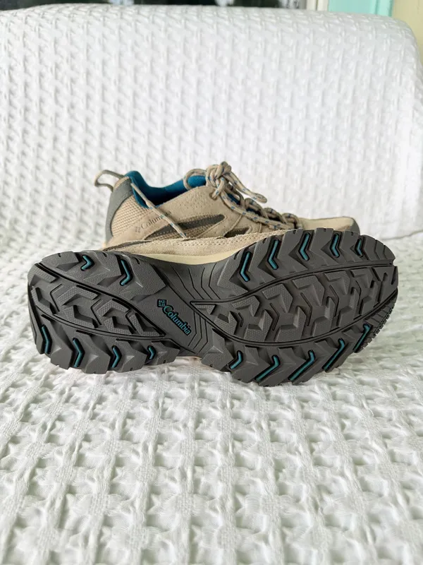 Columbia Crestwood Women's Hiking Shoes Size 7.5 Beige Teal Trail Sneakers Low - Image 7