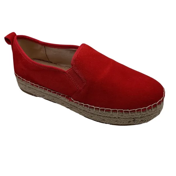 Sam Edelman Carrin Red Suede Espadrille Slip On Platform Sneakers Womens‎ 7M 37 - Image 6