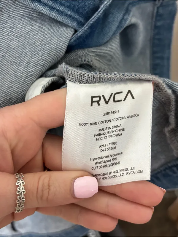 RVCA Lainey Mini Denim Dress NWT Fitted Waist Size L - Image 8