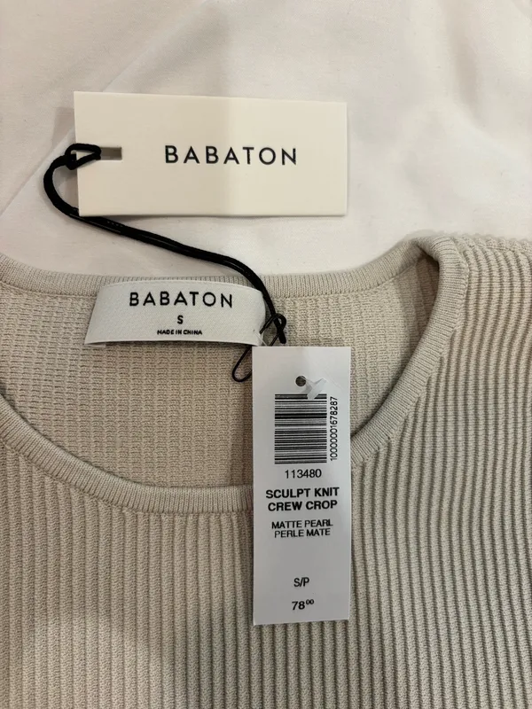 Matte Pearl Cropped Aritzia Long sleeve Crew Babaton - Image 3
