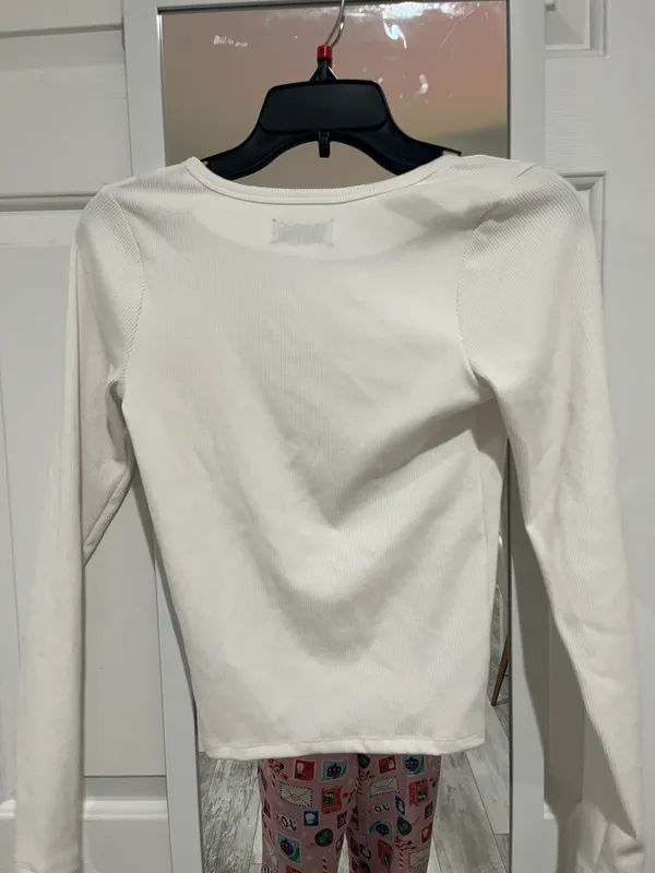 Hollister Henley Long Sleeve Cream - Image 2