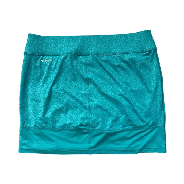Columbia Anytime Casual Athletic Sporty Outdoor Skort Teal Leopard Print Large - Image 3