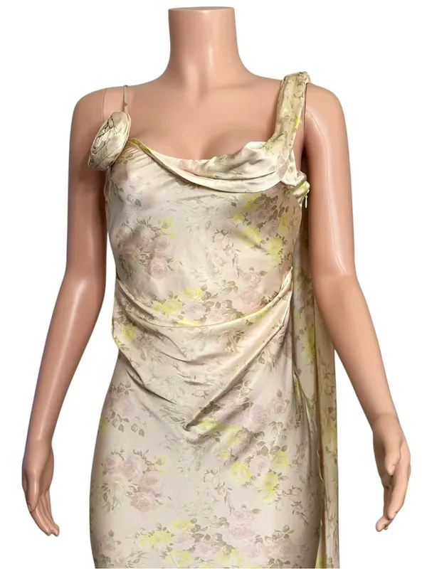 BHLDN Isla Scarf Printed Mermaid Maxi Dress, Pink Salt Vintage Rose, XXS - Image 7