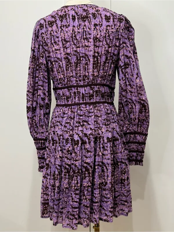 Ulla Johnson Kesia Mini Dress 2 Purple Long Sleeve Fall Feminine Whimsy Chic - Image 7