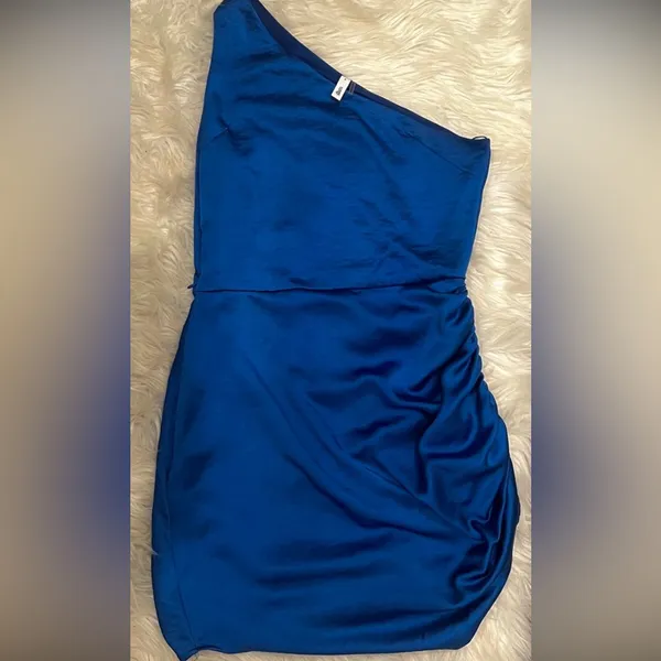 Glam Electric Blue One-Shoulder Dress - Image 5