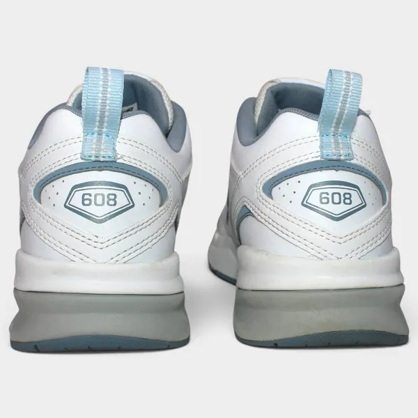New Balance 608v5 Women 9.5 B White Blue Leather Cross Trainers - Image 5