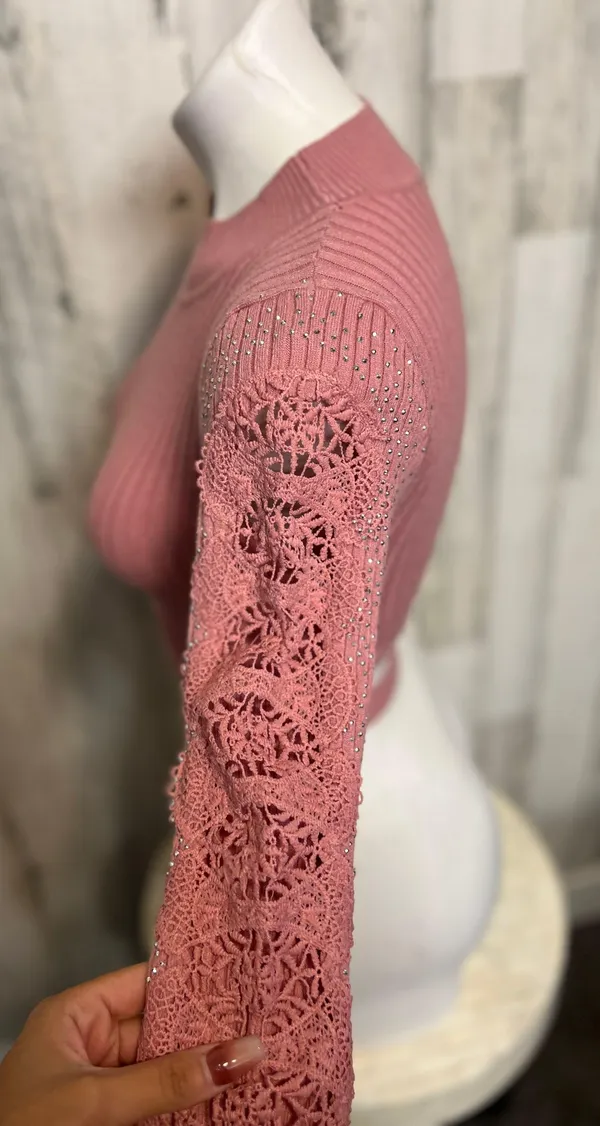 Pink Cropped Sweater Size XS - Image 4