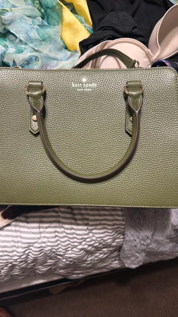 kate spade Olive Green Pebbled Leather Satchel with Strap - Image 2