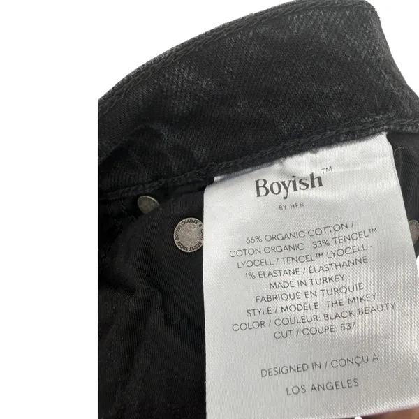 Boyish The Mikey High Rise Wide Leg Jeans Black Beauty Black Size 28 - Image 15