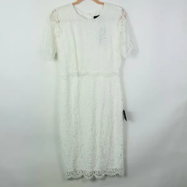 LULU'S Devotion White Lace Short‎ Sleeve Midi Dress Size Large NWT - Image 5