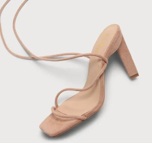 Lulus Gwendlyn Suede Lace-Up High Heel Sandals - Image 3