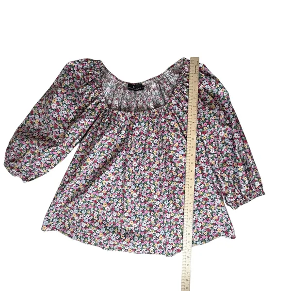 Pomander Place Tuckernuck Floral Blouse‎ XS Colorful Peasant Stretch Bloomcore - Image 7