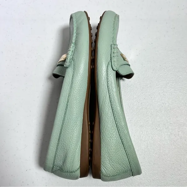 Coach Fredrica Aqua Blue Leather Driving Loafers - Image 7