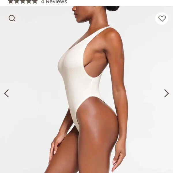 NWOT SKIMS Cotton Rib Picot Tank Bodysuit | Fitted Everyday Basic - Image 2