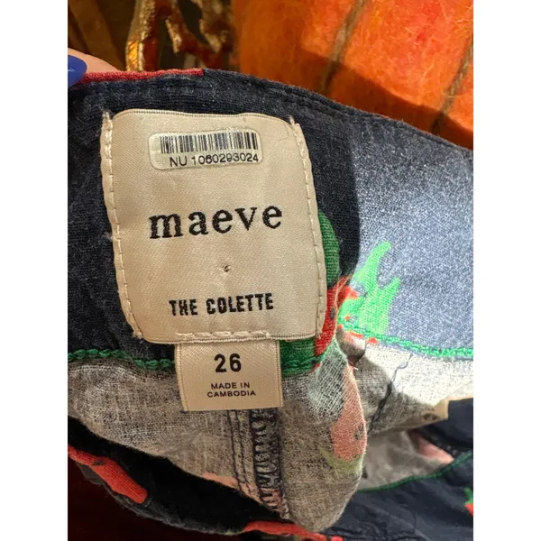 Maeve The Colette Cropped Wide-Leg Pants in Strawberry Linen Edition Size 26 - Image 7