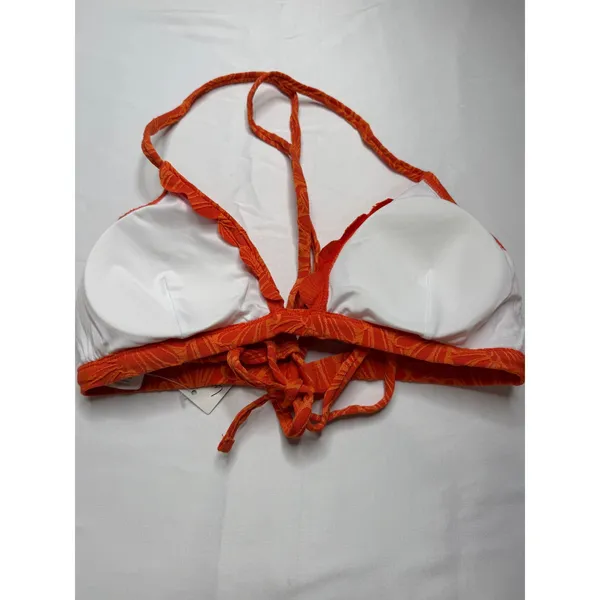 CUPSHE Women Orange Floral Textured High Waisted Bikini Set DAA12C2L007KK Size M - Image 10