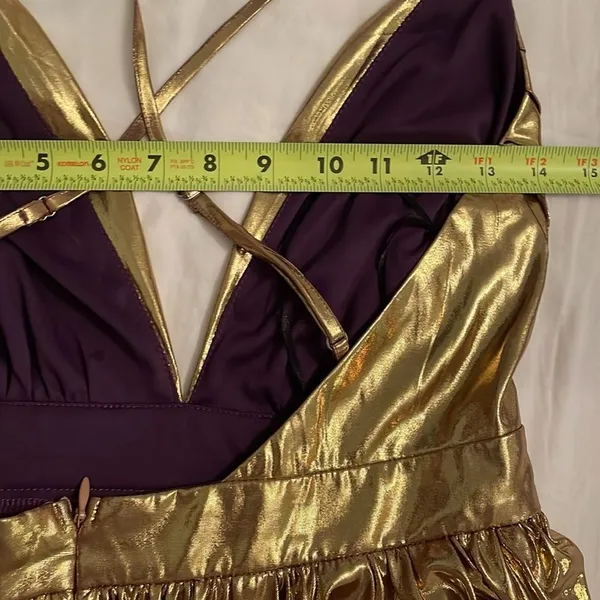 Fate Metallic Gold Cocktail Party Dress Womens Size Small NEW Glam - Image 5