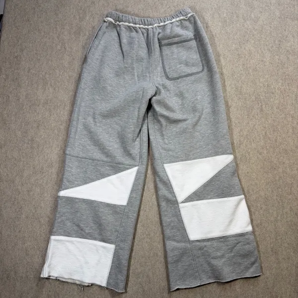 Free People Movement Hot Shot Geometric Patchwork Wide Leg Sweatpants‎ Gray XS - Image 2