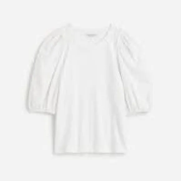 Women’s Madewell Puff-Sleeve Tee White Size Small NWT #NT331 - Image 3