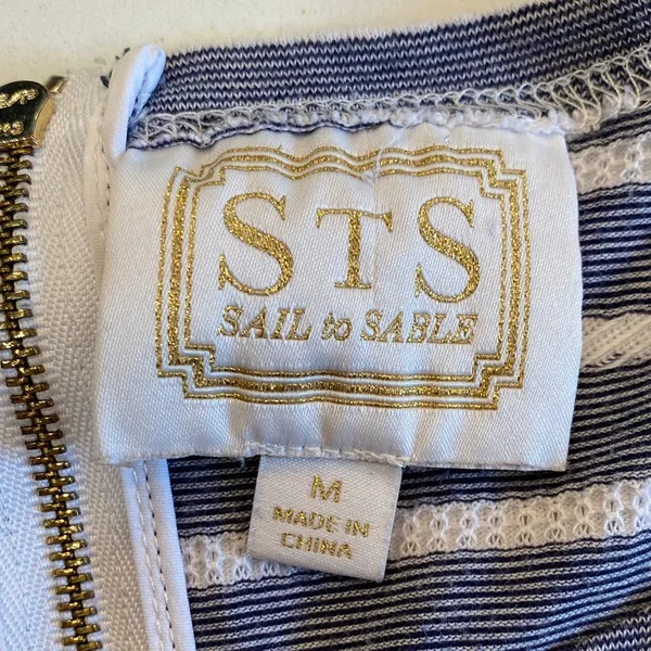 Sail to Sable Striped Casual Dress in Blue and White - Image 2