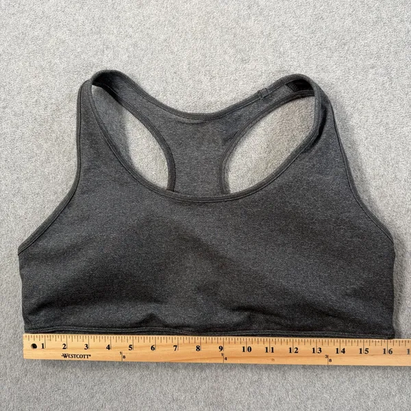 Gap GapFit XL Charcoal Grey Racerback Sports Bra Medium Support Activewear Workout - Image 2