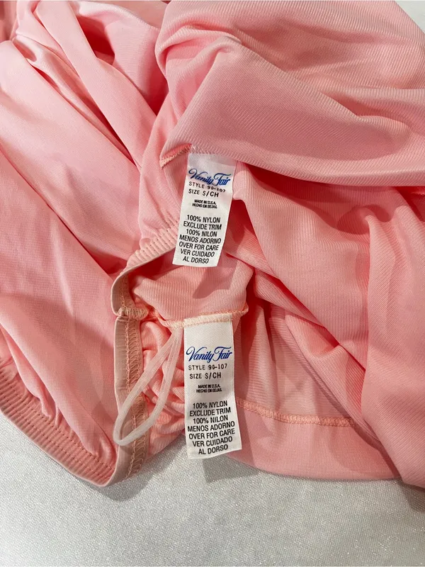 Vintage Vanity Fair Pajama Set Pink Size Small Top And Bottom Nylon - Image 10