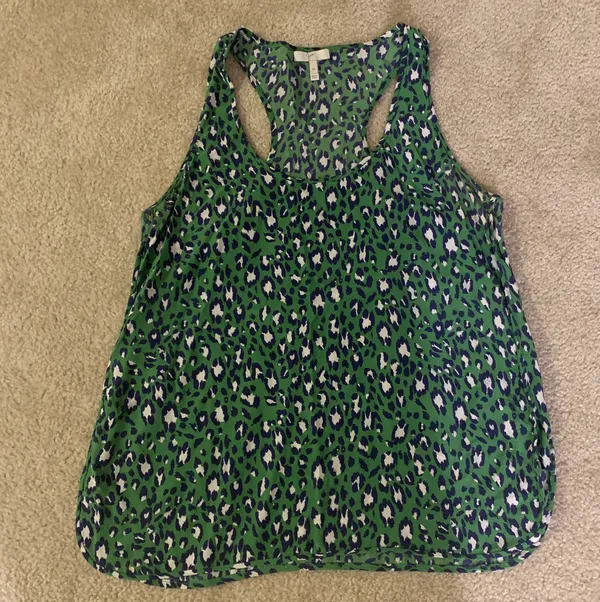 Joie Silk Green Leopard Print Blouse - Image 5