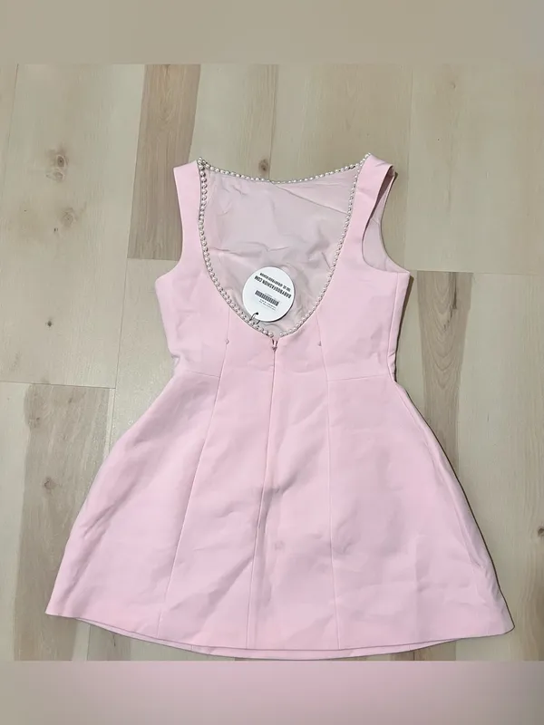 Babyboo NWT Women Medium Blush Pink Mini Dress Soft Girl Romantic Coquette Chic - Image 9