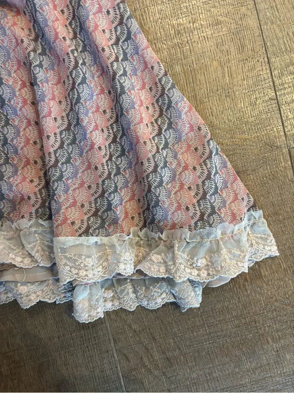 free people printed sleeveless lace trim tank top - Image 2