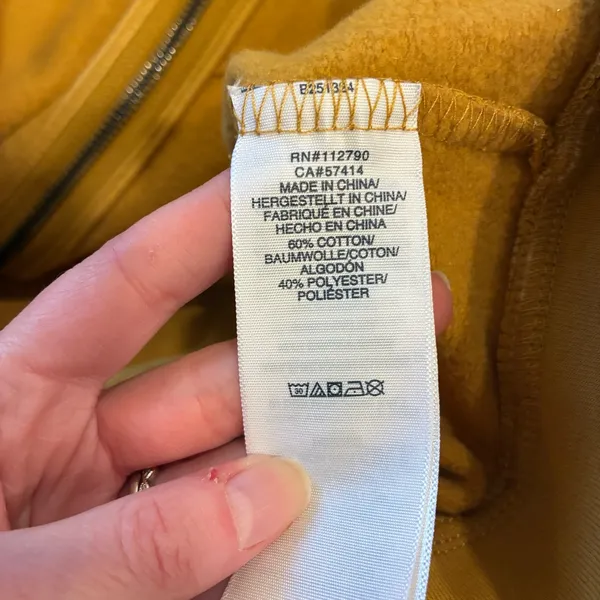 NWT True Religion Women’s Collegiate Zip Up Hoodie Yellow Size L - Image 6