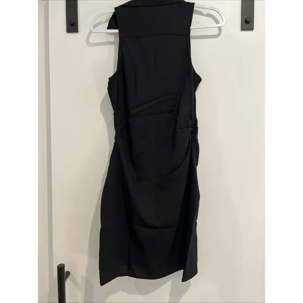 NWT Choosy Sleeveless Black Mini Dress Size 0 Deep VNeck Tie Waist Crosby Street - Image 9