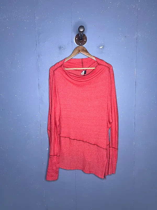 We The Free Cherry Londontown Asymmetrical Top Free People Women’s M - Image 2