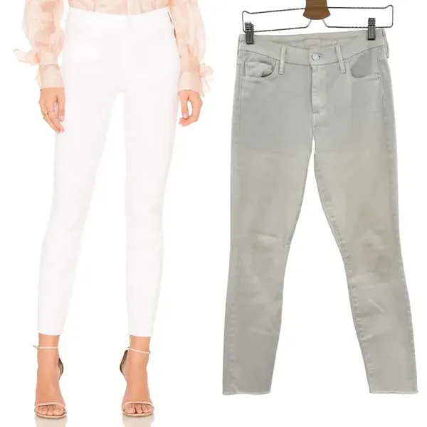 Mother Denim Looker Ankle Fray Jeans in Glass Slipper‎ White Size 26 - Image 2