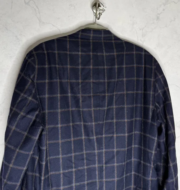 Vintage wool windowpane plaid wool cashmere sports coat - Image 4