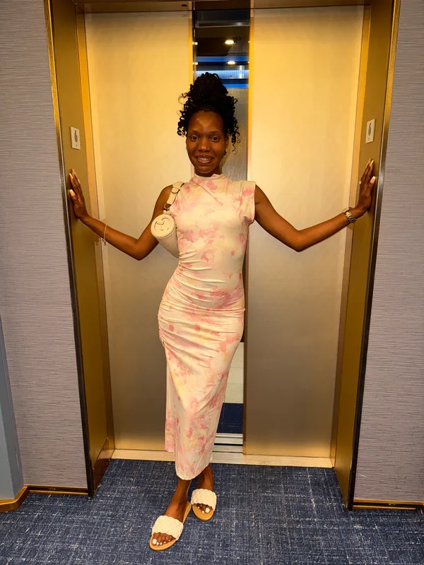 Floral Maxi Dress Shein Pink - Image 3