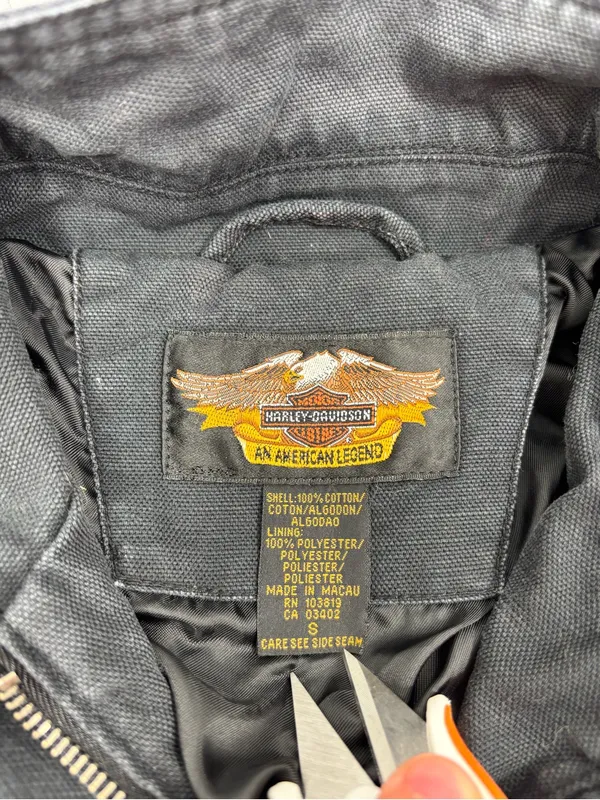 Harley-Davidson Black Women's Jean Jacket with Snap Pocket size S - Image 7
