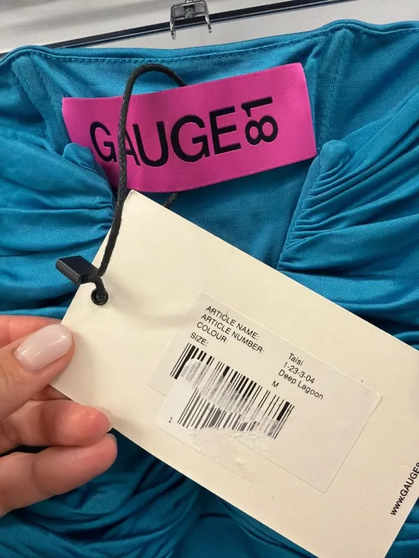 Gauge81 Talsi Mini Dress Deep Lagoon Womens Sizes Medium - Image 9