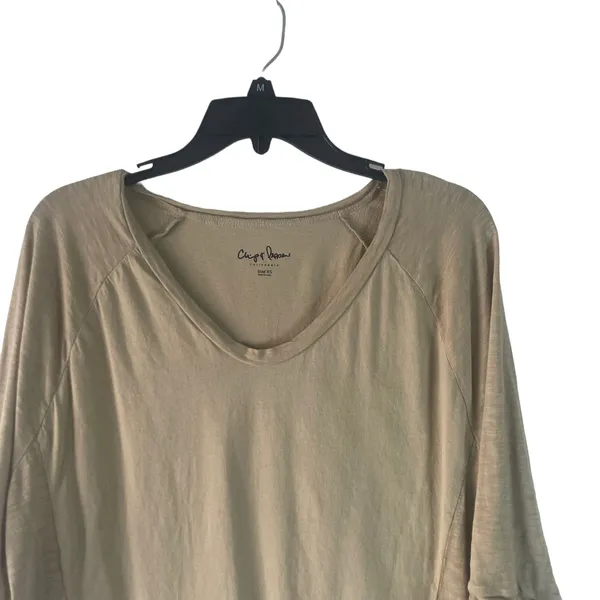 Chip + Pepper Women's Size XS Tan 3/4 Sleeve Round Neck Soft Modal Top‎ - Image 2