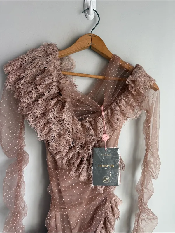 NEW House of CB Sorrel Tulle Asymmetric Minidress - Image 6