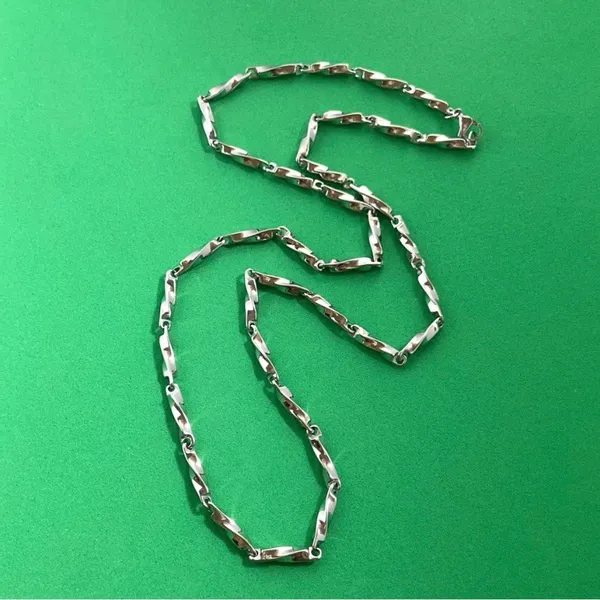 Titanium Steel Link Chain Necklace for Men Women,Unisex Punk Hip Hop Necklace - Image 4