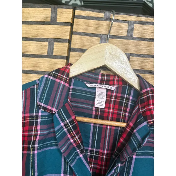 Victorias Secret Plaid Button Down Pajama Top Size XS‎ - Image 4