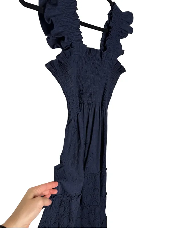 ✨🌙💙 Hill House Home The Nap Dress™ Smocked Ruffle Maxi‎ Dress Size L 🤍🌿 - Image 3