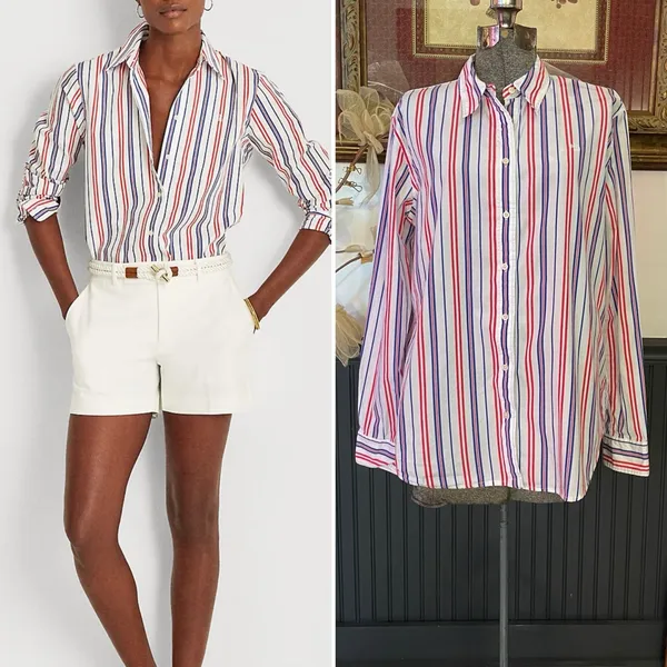 Ralph Lauren Black Label Striped Cotton Broadcloth Button Down Shirt - L 🧡🎀 - Image 2