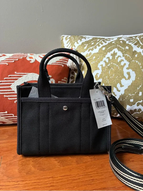 Coach Cargo Embroidered Tote Crossbody Bag 20, NWT, Black / Silver - Image 9